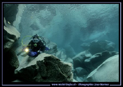 My wife Caroline - diving one of the most beautiful "Poss... by Michel Lonfat 